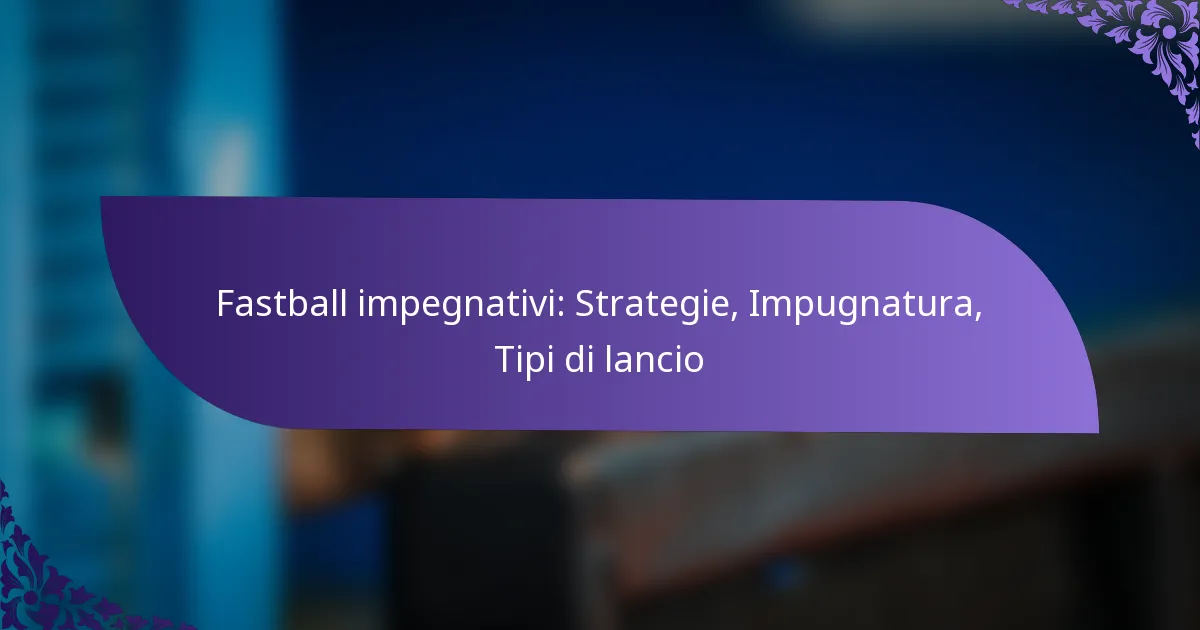 Fastball impegnativi: Strategie, Impugnatura, Tipi di lancio