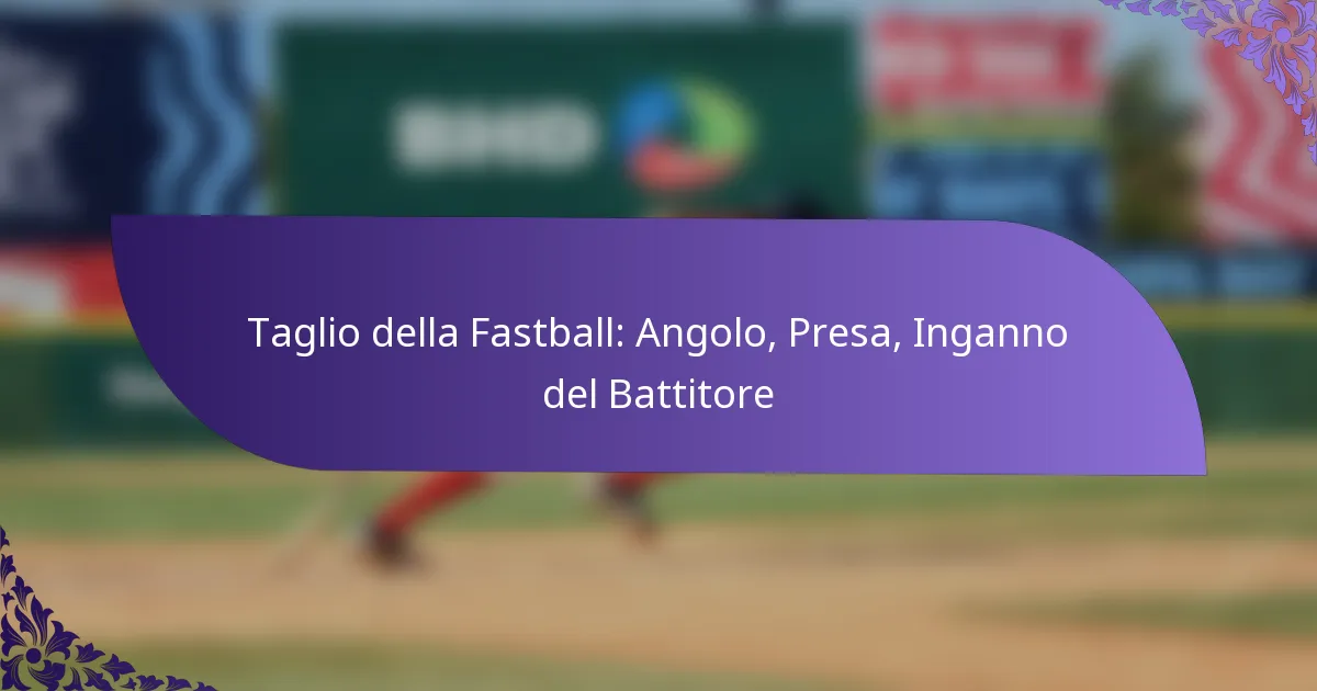 Taglio della Fastball: Angolo, Presa, Inganno del Battitore
